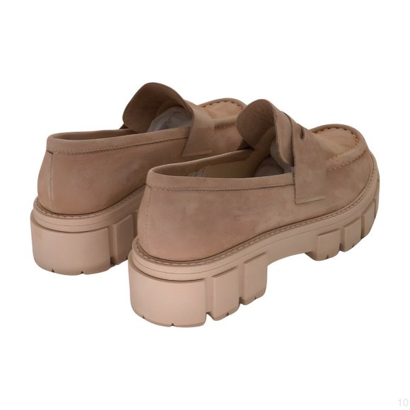 ZAPATO Latte Textured-Sole Leather Loafer Womens Shoes, Latte, Size 38 - Picture 2 of 5